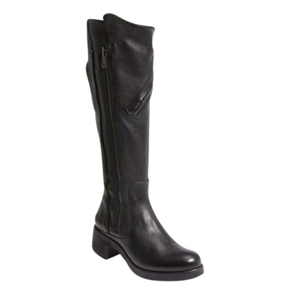 Vera Wang Shoes - Vera Wang Black Evan Knee High Riding Moto Boots